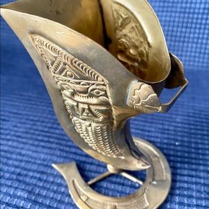 Unique Vintage Brass Horse Stirrup / Vase / Item Holder